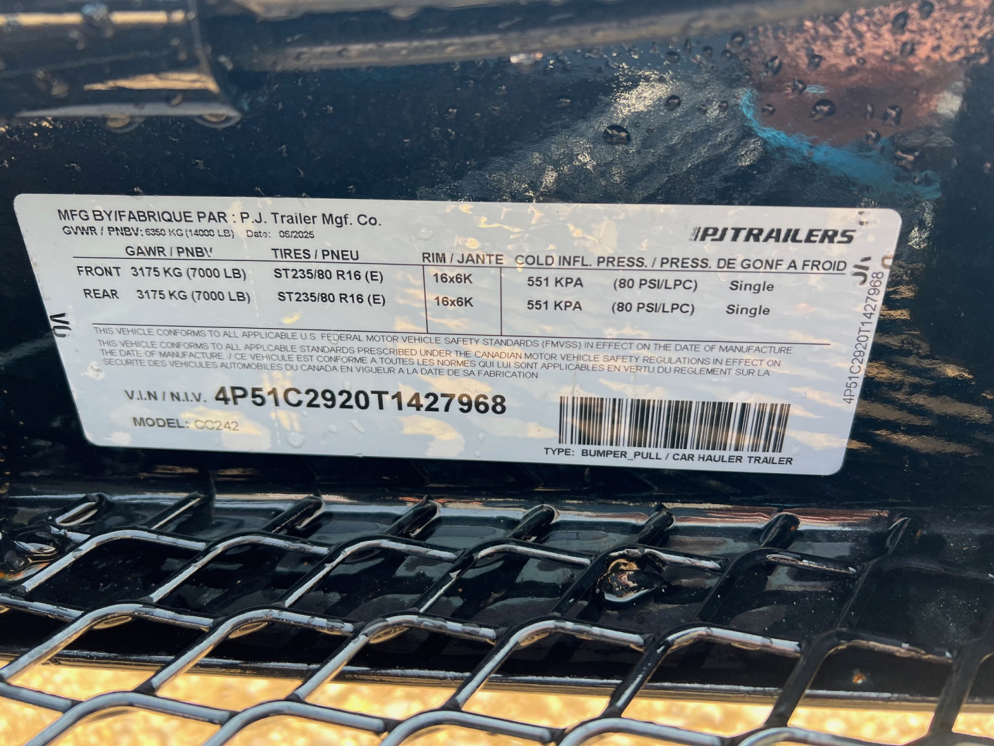 New 2026 PJ Trailers 24' CC Equipment Trailer