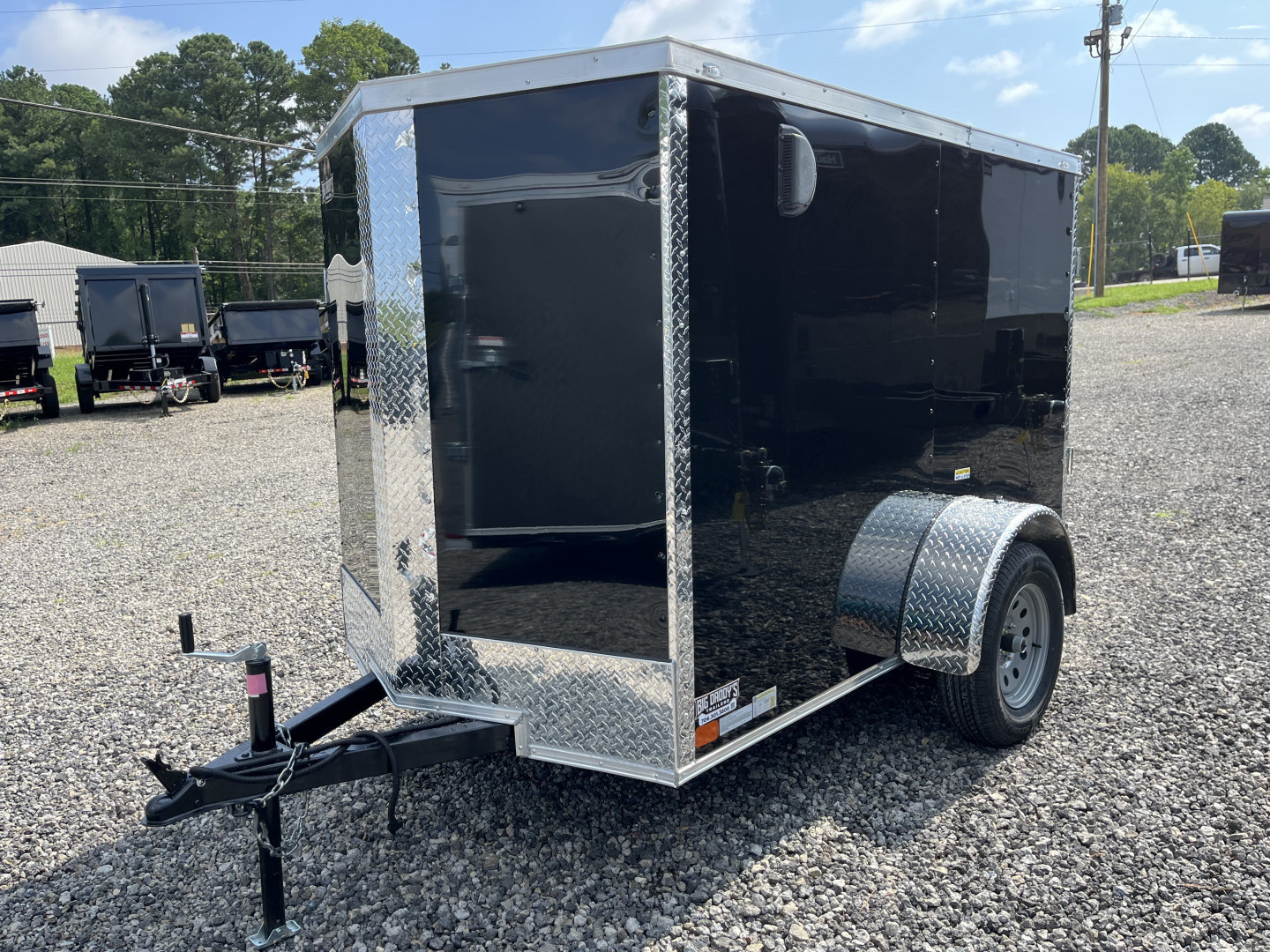 New 2026 Big Daddys Edition 5X8 Enclosed Trailer With Side Door, Ramp Door, Diamond Plate