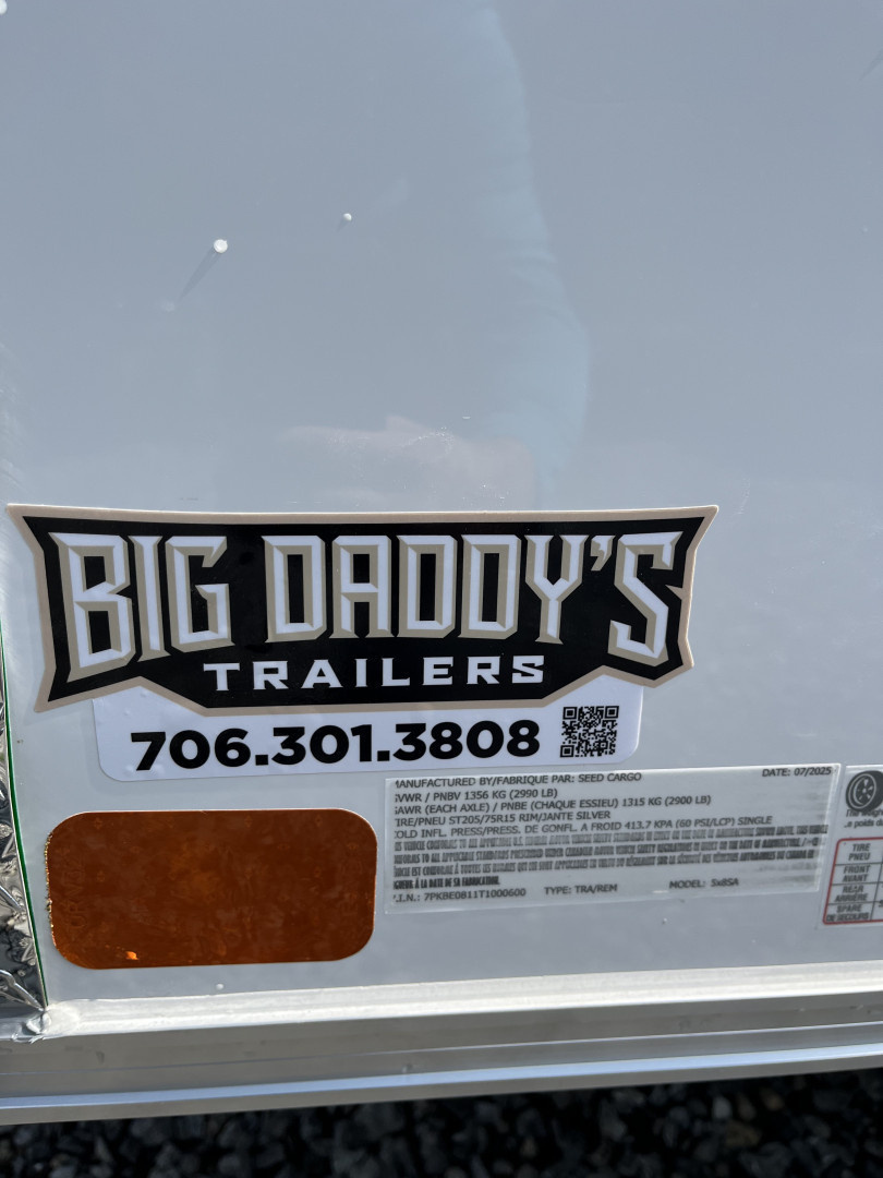 New 2026 Big Daddy Edition 5X8 Enclosed Trailer, Ramp Door, Side Door, Polycor
