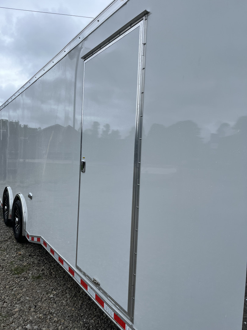 New 2026 Haulmark ALUMINUM EDGE 28 Race Trailer With Premium Escape Door, 12K GVWR, Polycor