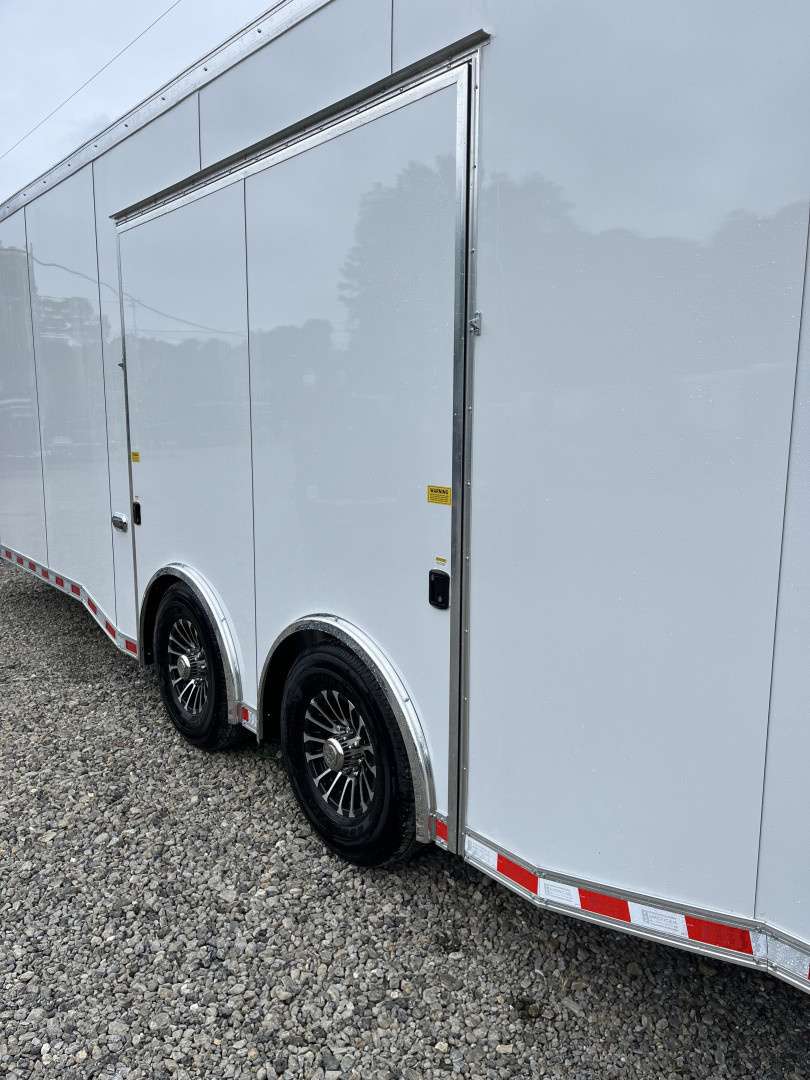New 2026 Haulmark ALUMINUM EDGE 28 Race Trailer With Premium Escape Door, 12K GVWR, Polycor