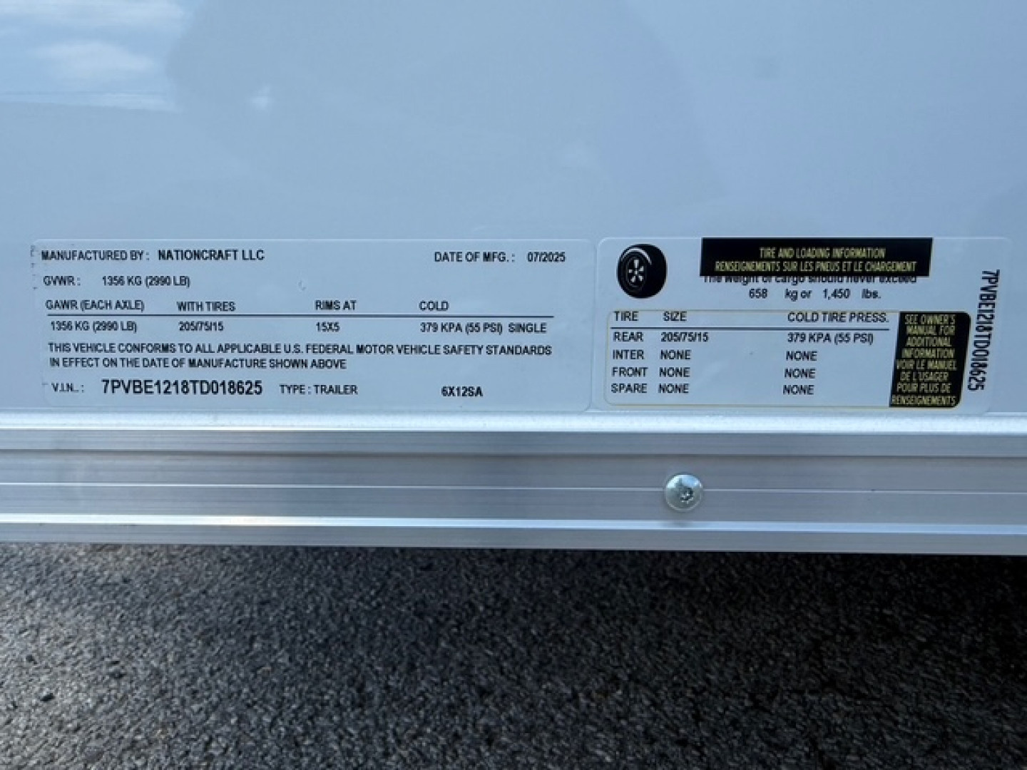 New 2026 NationCraft Trailers 6X12 Cargo Trailer