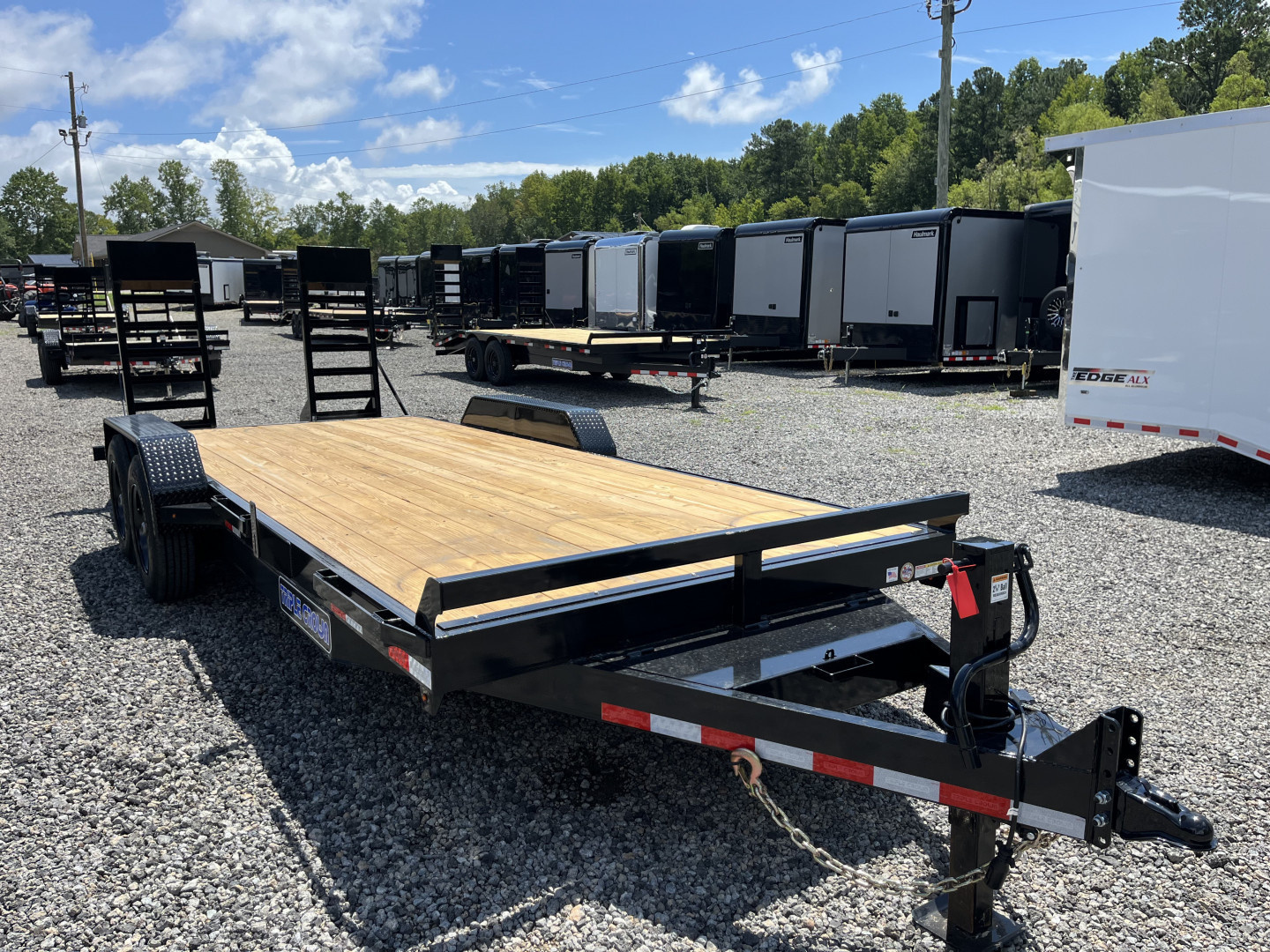 New 2025 Triple Crown 7x20 Heavy Duty Equipment Trailer, 5' Ramps, 16K GVWR