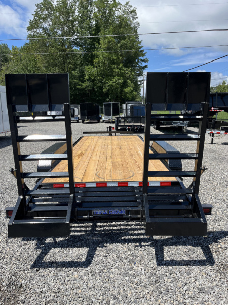 New 2025 Triple Crown 7x20 Heavy Duty Equipment Trailer, 5' Ramps, 16K GVWR
