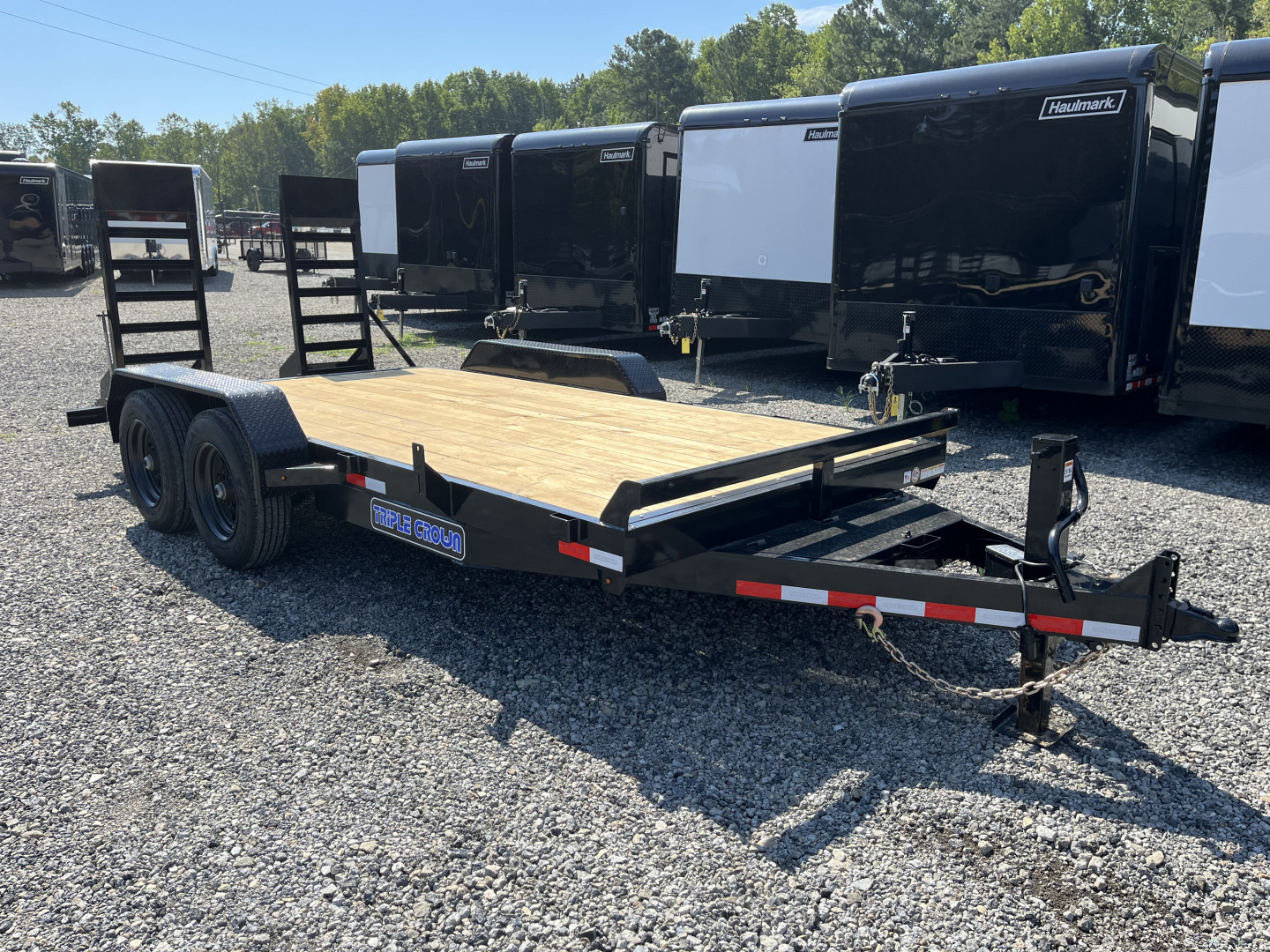 New 2025 Triple Crown 7X16 Heavy Duty Equipment Trailer, 5' Ramps, 16K GVWR