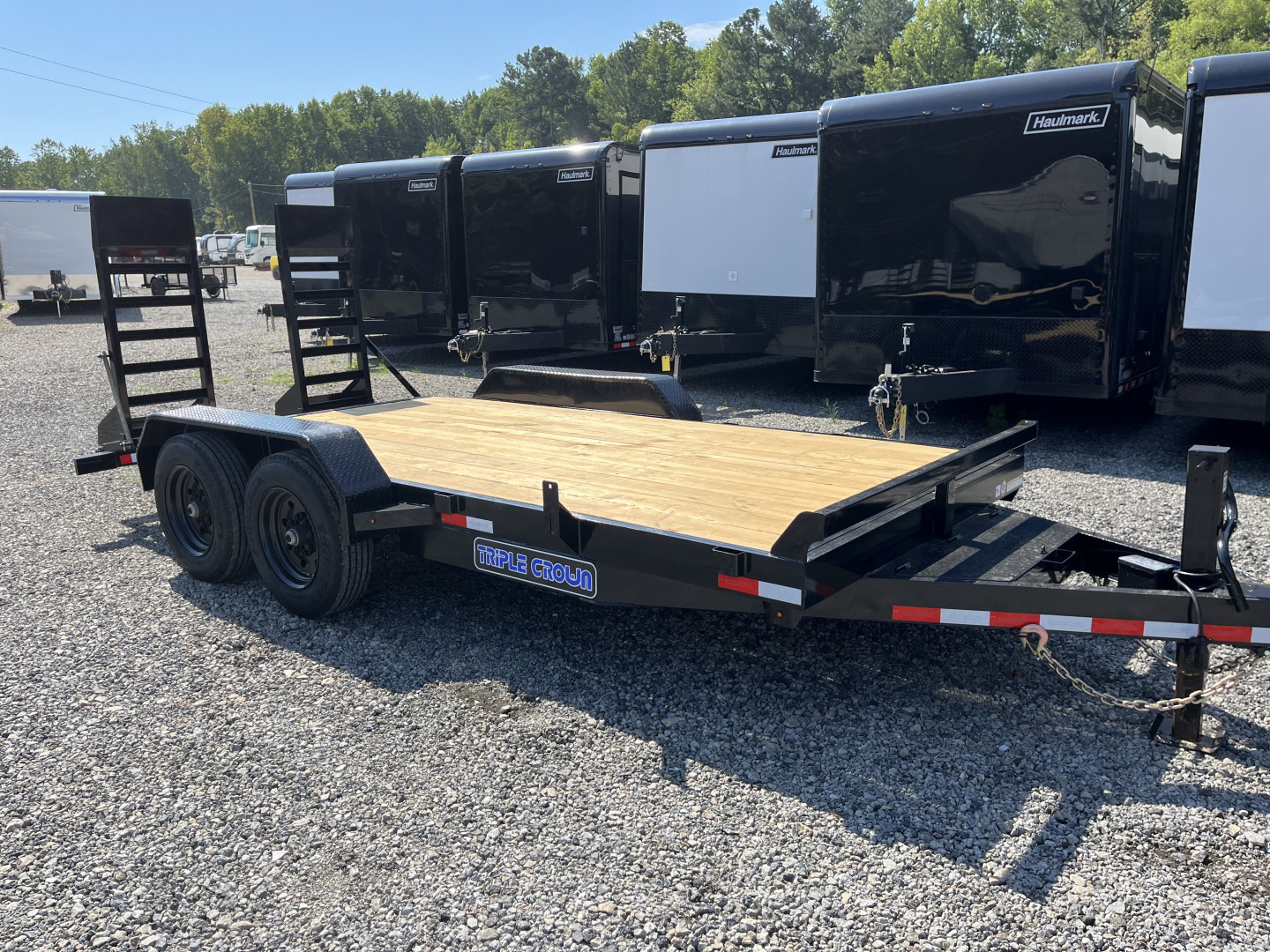 New 2025 Triple Crown 7X16 Heavy Duty Equipment Trailer, 5' Ramps, 16K GVWR