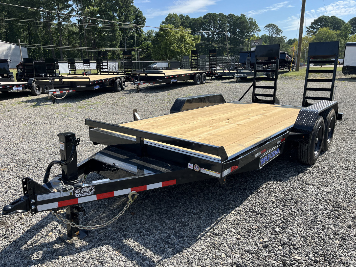 New 2025 Triple Crown 7X16 Heavy Duty Equipment Trailer, 5' Ramps, 16K GVWR