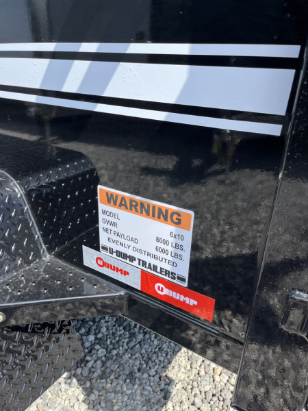 New 2025 U-Dump 6x10 With 31" Sides, 8K GVWR, Pro Lite Dump Trailer