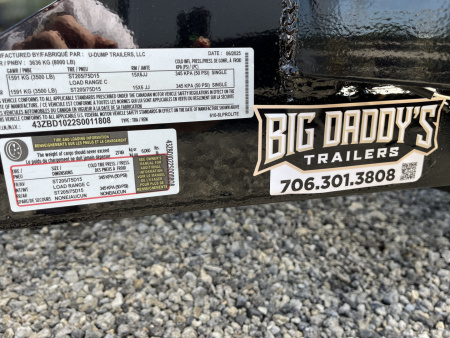 New 2025 U-Dump 6x10 With 31" Sides, 8K GVWR, Pro Lite Dump Trailer