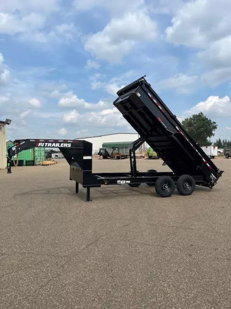 New 2026 PJ 83" x 16' DL Gooseneck Dump Trailer Hydraulic Jacks