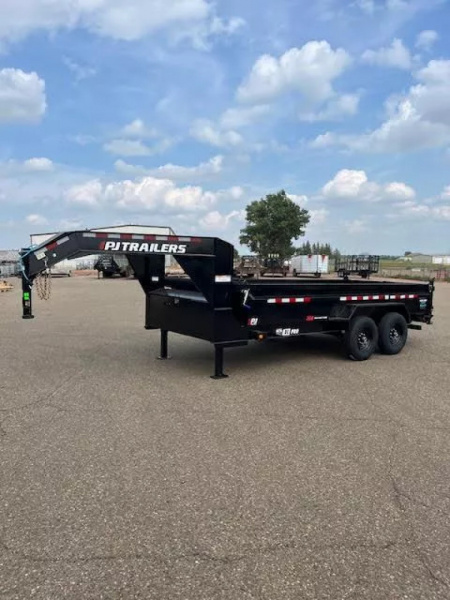 New 2026 PJ 83  x 16' DL Gooseneck Dump Trailer Hydraulic Jacks