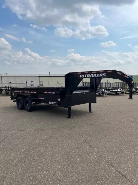 New 2026 PJ 83" x 16' DL Gooseneck Dump Trailer Hydraulic Jacks