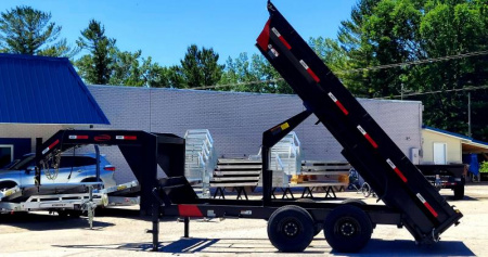 New 7 X 14 GOOSENECK DUMP TRAILER 2 FT SIDES 2022