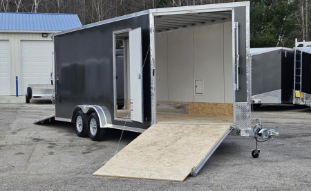 New 7.5 x 23' ENCLOSED SNOWMOBILE/SIDE BY SIDE POLY COR EXTERIOR 2025 LIGHTNING ALL ALUMINUM