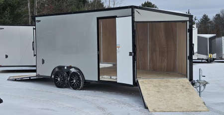 New 8' X 21' SNOWMOBILE TRAILER ALUMINUM LIGHTNING 2025 POLYCOR EXTERIOR