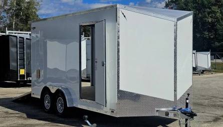 New 7.5 X 16 CARGO ENCLOSED POLYCOR EXTERIOR 2025 LIGHTNING ALL ALUMINUM