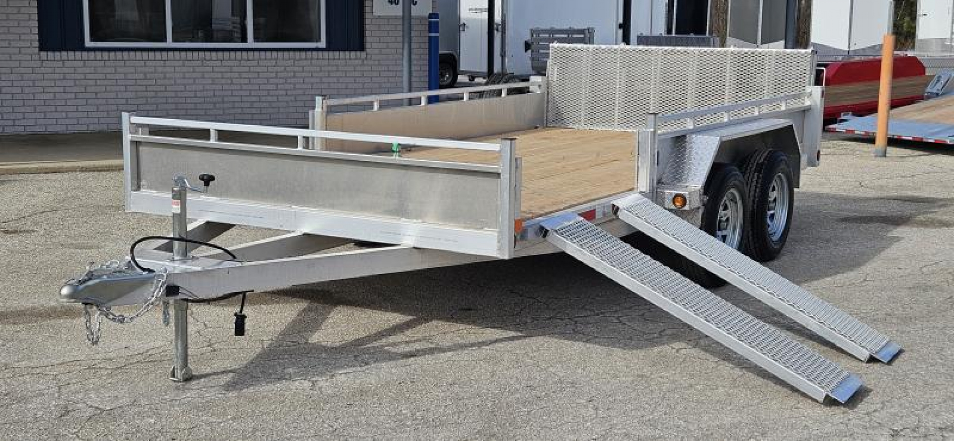 New 80 X 14 TRIUMPH ALUMINUM UTILITY TANDEM AXLE SIDE RAMPS 3500# AXLES