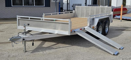 New 80 X 14 TRIUMPH ALUMINUM UTILITY TANDEM AXLE SIDE RAMPS 3500# AXLES