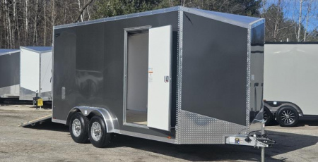 New 7.5 X 16 ENCLOSED CARGO TANDEM 5200# AXLES POLYCOR EXTERIOR 2025 LIGHTNING