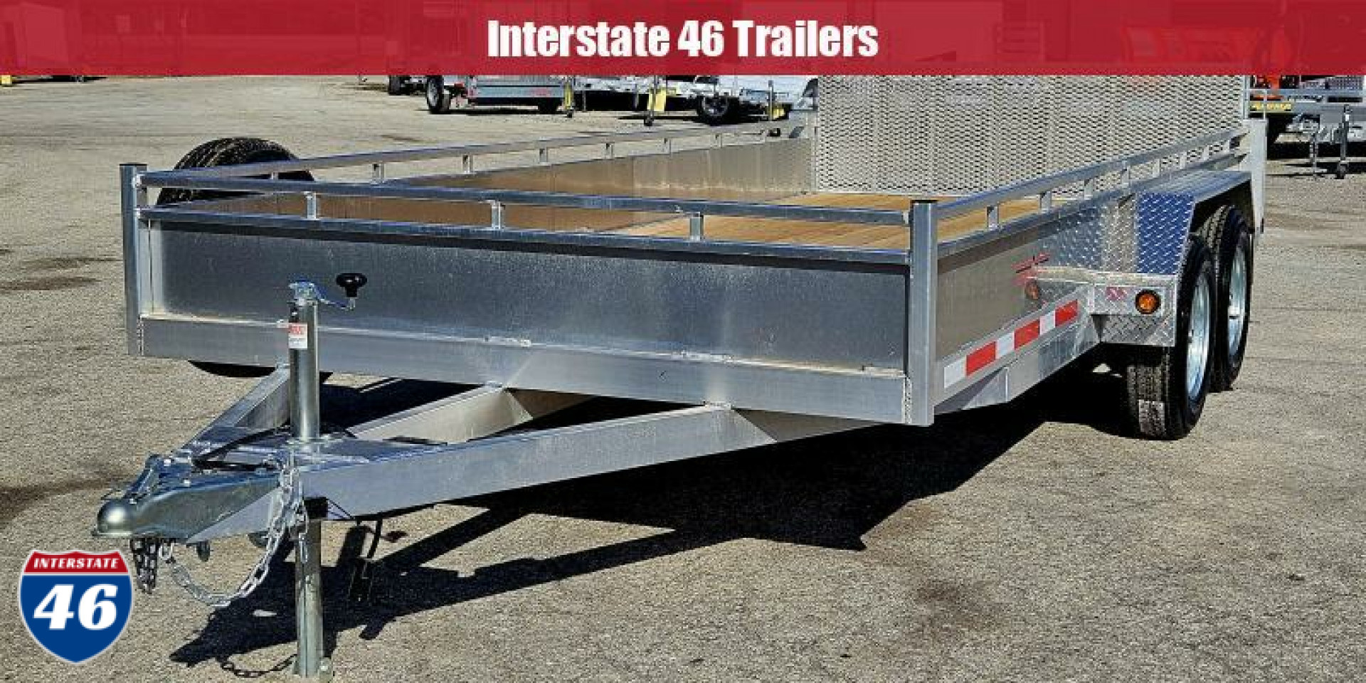 New 80" X 14' UTILITY BI-FOLD REAR GATE TANDEM AXLE ALUMINUM GALVANIZED RIMS