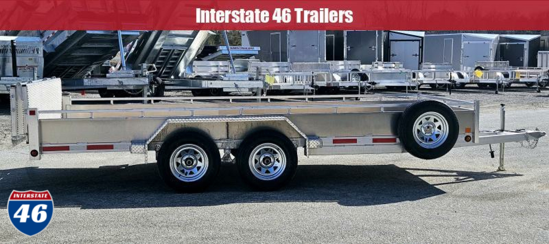 New 80" X 14' UTILITY BI-FOLD REAR GATE TANDEM AXLE ALUMINUM GALVANIZED RIMS