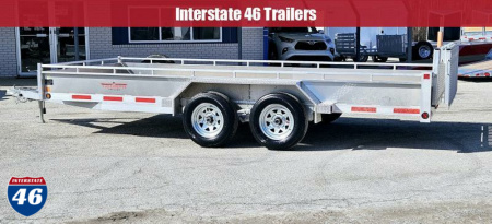 New 80" X 14' UTILITY BI-FOLD REAR GATE TANDEM AXLE ALUMINUM GALVANIZED RIMS