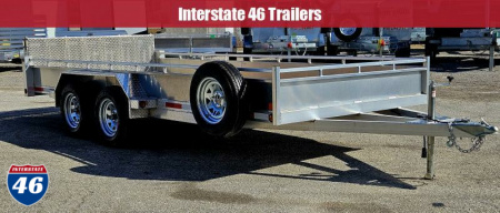 New 80" X 14' UTILITY BI-FOLD REAR GATE TANDEM AXLE ALUMINUM GALVANIZED RIMS