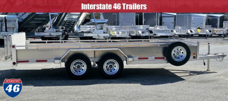 New 80" X 14' UTILITY BI-FOLD REAR GATE TANDEM AXLE ALUMINUM GALVANIZED RIMS