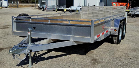 New 80  X 14' UTILITY BI-FOLD REAR GATE TANDEM AXLE ALUMINUM GALVANIZED RIMS