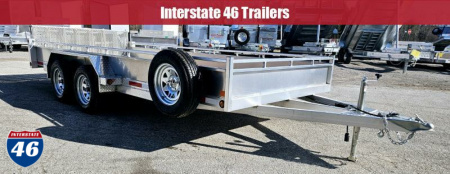 New 80" X 14' UTILITY BI-FOLD REAR GATE TANDEM AXLE ALUMINUM GALVANIZED RIMS