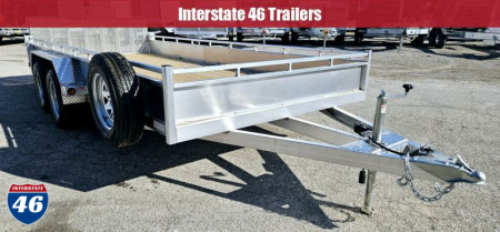 New 80" X 14' UTILITY BI-FOLD REAR GATE TANDEM AXLE ALUMINUM GALVANIZED RIMS