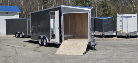 New 8 X 18 SNOWMOBILE / CAR HAULER POLY COR EXTERIOR ALL ALUMINUM 2025 LIGHTNING