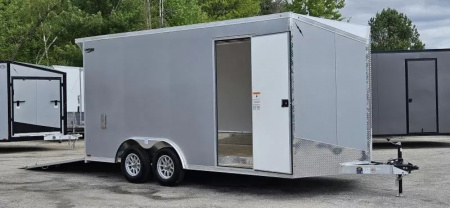 New 8 X 16 CAR HAULER ENCLOSED 2025 LIGHTNING 3500# TANDEM AXLES ALL ALUMINUM