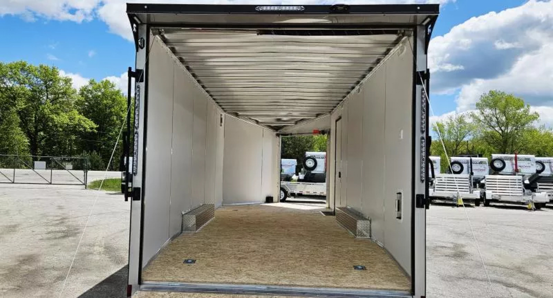 New 8 X 20 CAR HAULER ENCLOSED W/DROP DOWN FRONT DOOR 2026 LIGHTNING ALL ALUMINUM