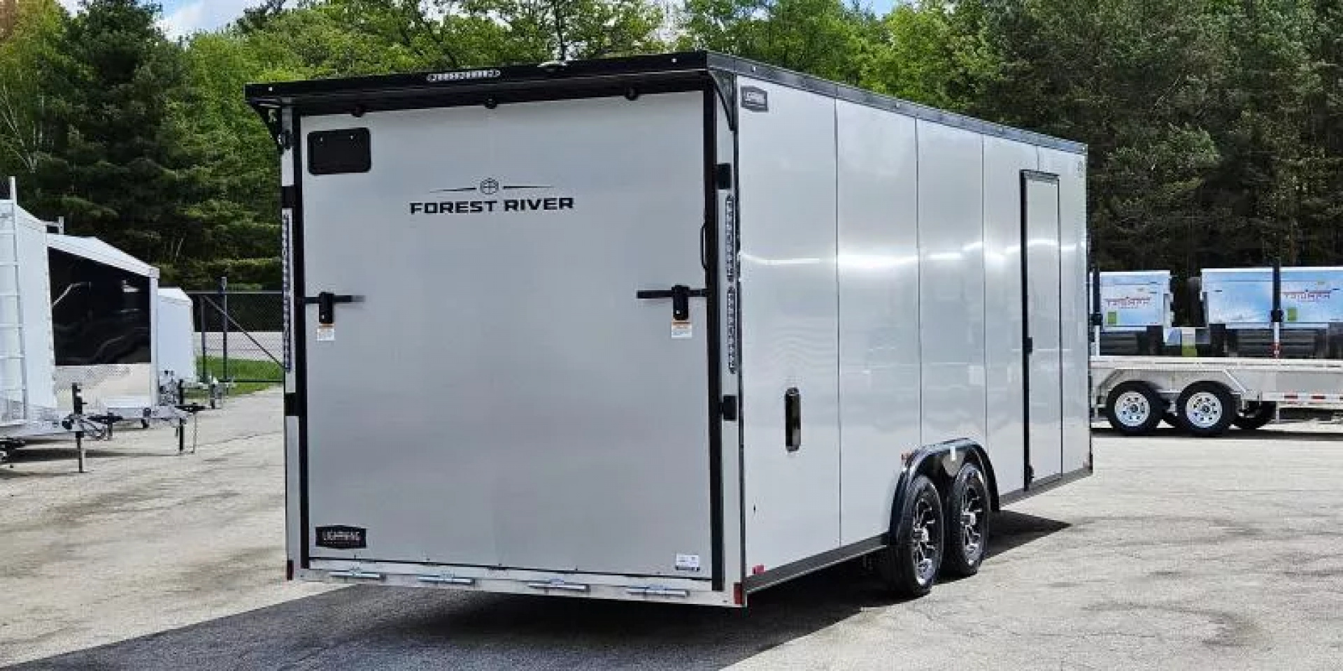 New 8 X 20 CAR HAULER ENCLOSED W/DROP DOWN FRONT DOOR 2026 LIGHTNING ALL ALUMINUM