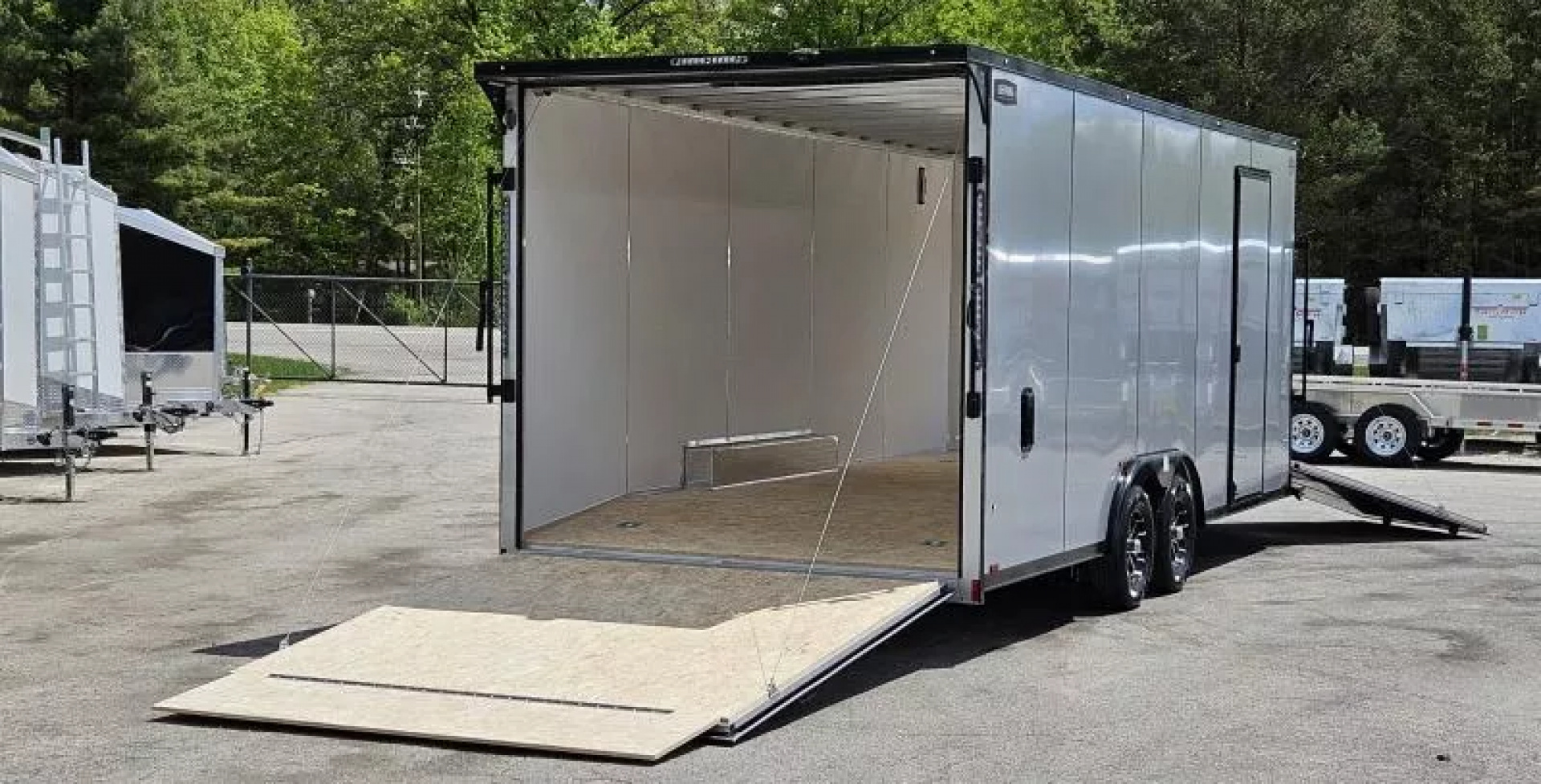 New 8 X 20 CAR HAULER ENCLOSED W/DROP DOWN FRONT DOOR 2026 LIGHTNING ALL ALUMINUM