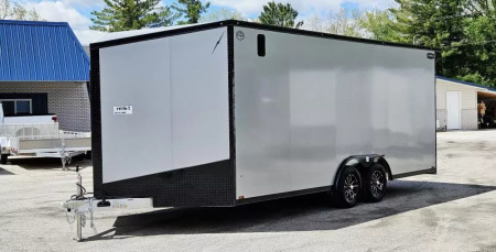 New 8 X 20 CAR HAULER ENCLOSED W/DROP DOWN FRONT DOOR 2026 LIGHTNING ALL ALUMINUM