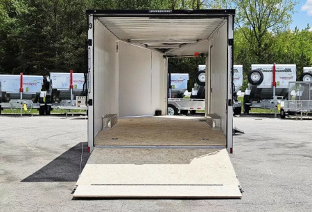 New 8 X 20 CAR HAULER ENCLOSED W/DROP DOWN FRONT DOOR 2026 LIGHTNING ALL ALUMINUM
