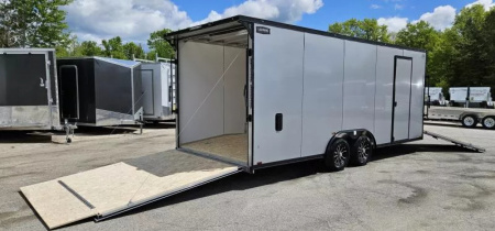 New 8 X 20 CAR HAULER ENCLOSED W/DROP DOWN FRONT DOOR 2026 LIGHTNING ALL ALUMINUM
