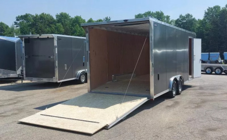 New 8'X20' CAR HAULER ENCLOSED 2026 ALL ALUMINUM POLYCOR EXTERIOR 5200# AXLES ALSO AVAILABLE IN WHITE & SILVERFROST