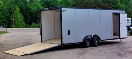 New 8 X 22 CAR HAULER ENCLOSED 5200# AXLES ALL ALUMINUM 2025 LIGHTNING