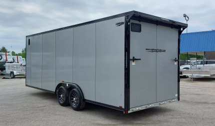 New 8 X 22 CAR HAULER ENCLOSED 5200# AXLES ALL ALUMINUM 2025 LIGHTNING