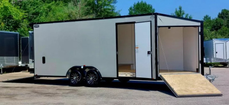 New 8 X 20 ENCLOSED SNOWMOBILE / CAR HAULER 2026 LIGHTNING 5200# AXLE ALL ALUMINUM