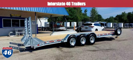New 82 X 24 + 2 GALVANIZED EQUIPMENT TRAILER 16500# PAYLOAD 2026 TRIUMPH