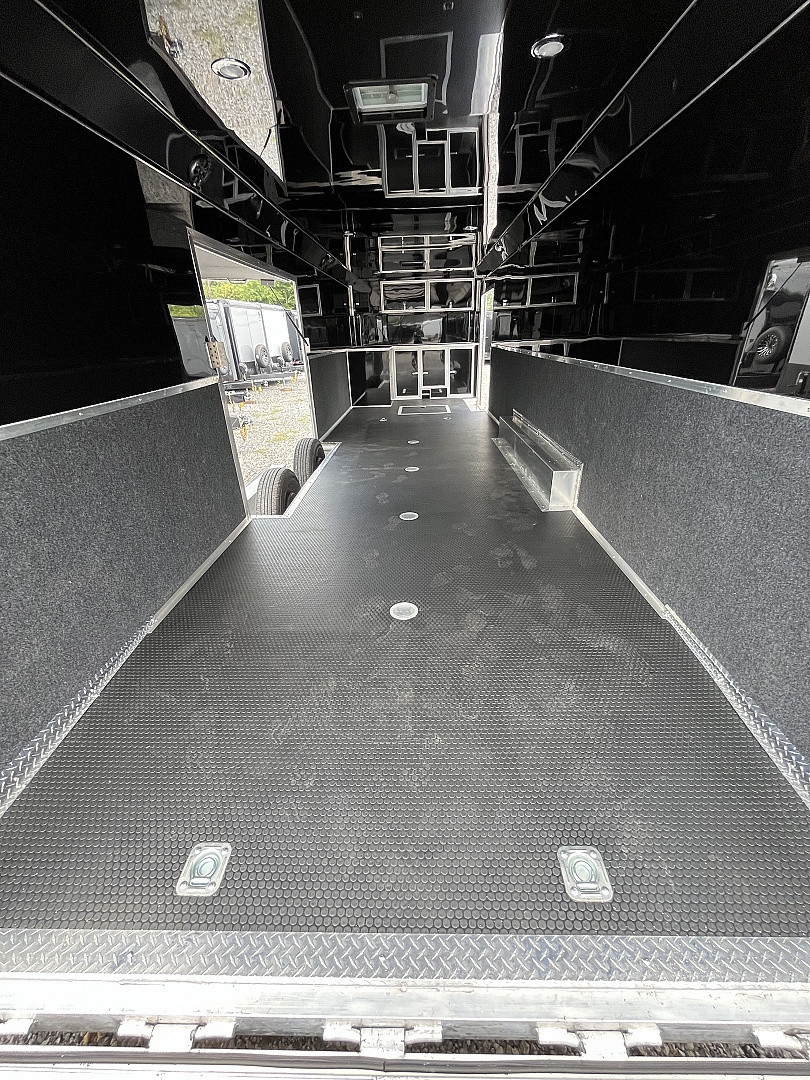 New 2025 Haulmark 32 EDGE ALUMINUM Race Trailer, Sportsman Plus PKG, Premium Escape Door, White PolyCor, 14K GVWR