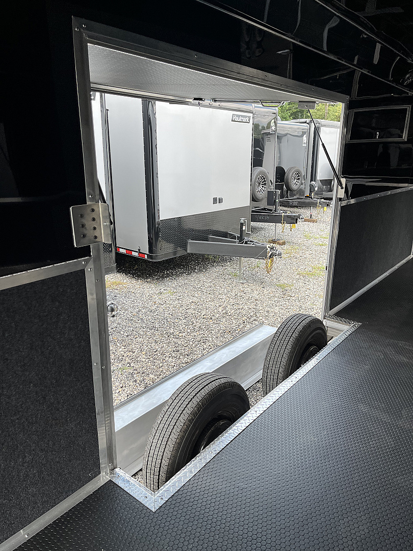 New 2025 Haulmark 32 EDGE ALUMINUM Race Trailer, Sportsman Plus PKG, Premium Escape Door, White PolyCor, 14K GVWR