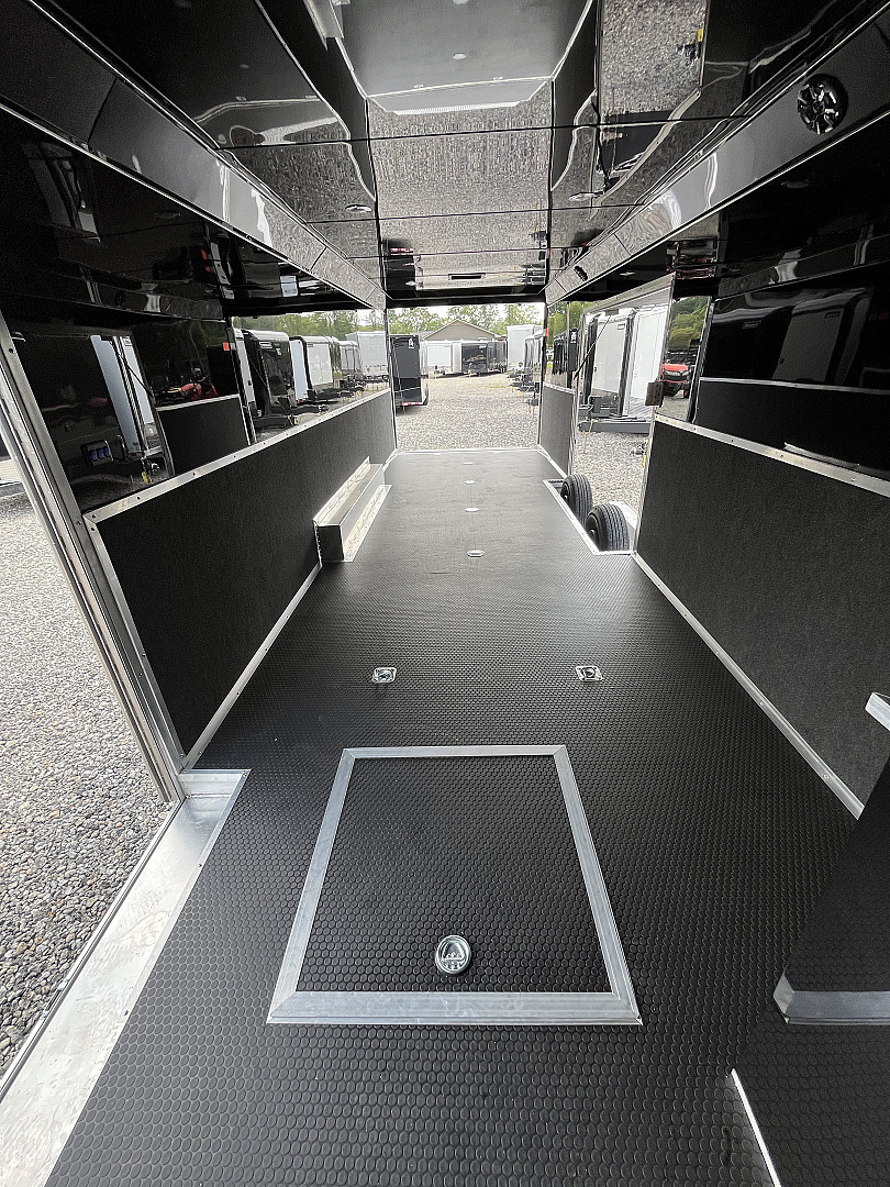 New 2025 Haulmark 32 EDGE ALUMINUM Race Trailer, Sportsman Plus PKG, Premium Escape Door, White PolyCor, 14K GVWR