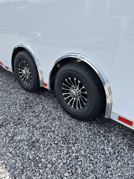 New 2025 Haulmark 32 EDGE ALUMINUM Race Trailer, Sportsman Plus PKG, Premium Escape Door, White PolyCor, 14K GVWR