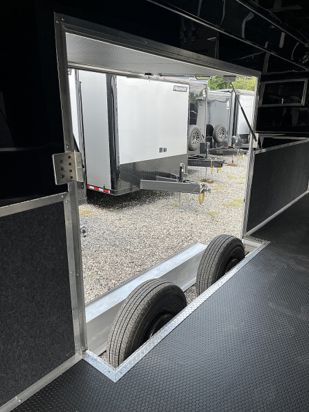 New 2025 Haulmark 32 EDGE ALUMINUM Race Trailer, Sportsman Plus PKG, Premium Escape Door, White PolyCor, 14K GVWR