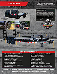 New 2024 Iron Bull ETB10 102" x 20' Equipment Trailer